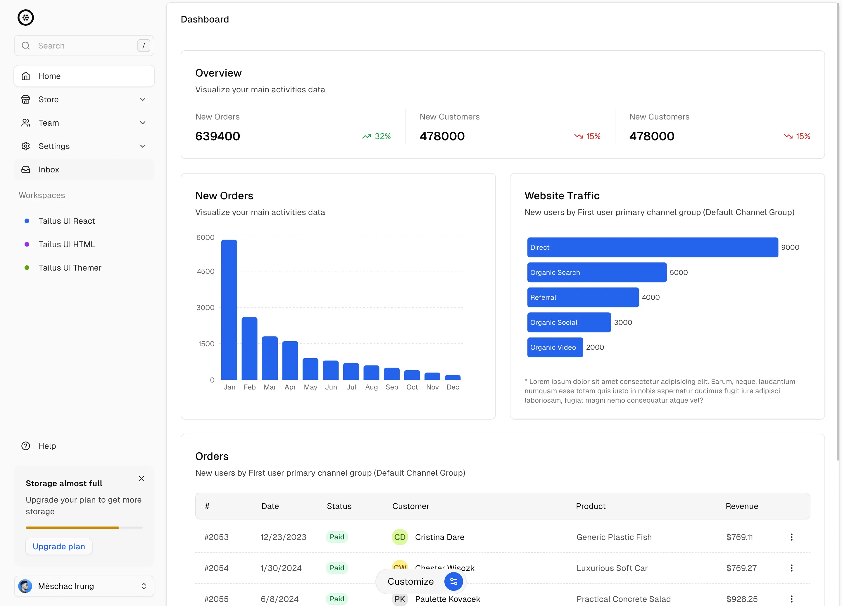 tailus ui hero section